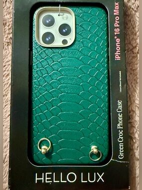 Hello Lux Green Croc Phone Case *YOU PICK YOUR SIZE*